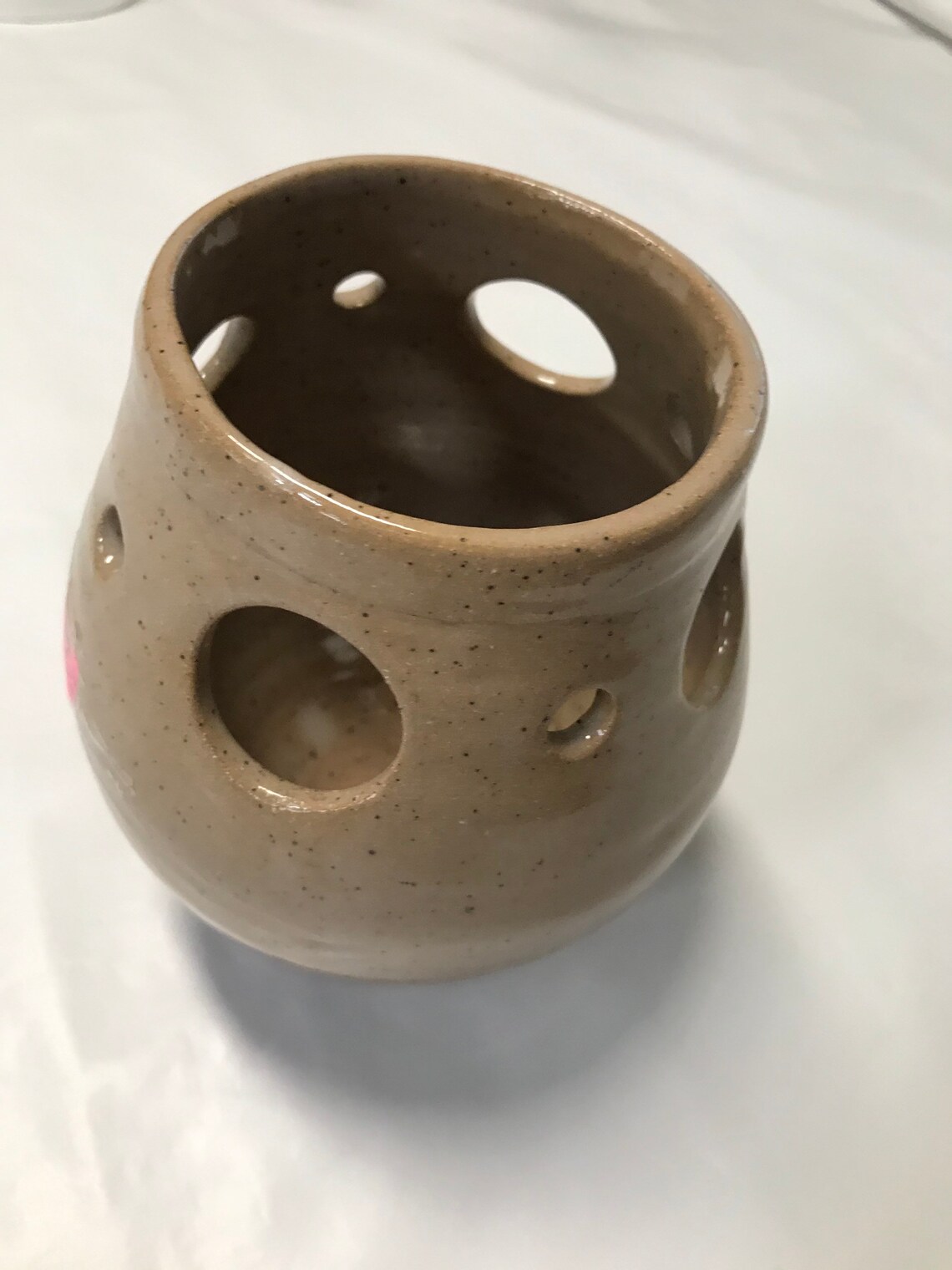 Contemporary handbuilt flower vase with holes. Etsy