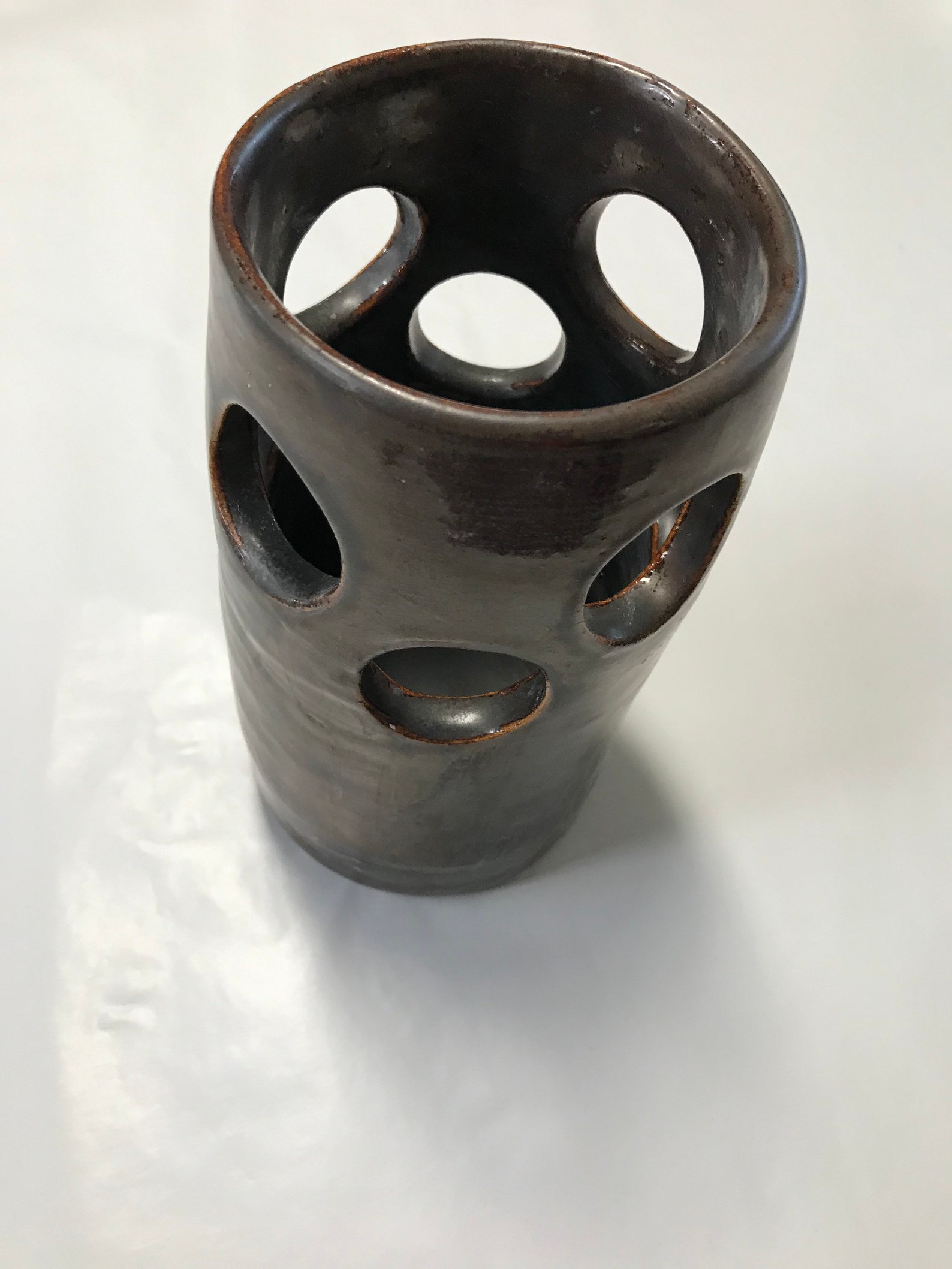 Contemporary flower vase with holes Etsy