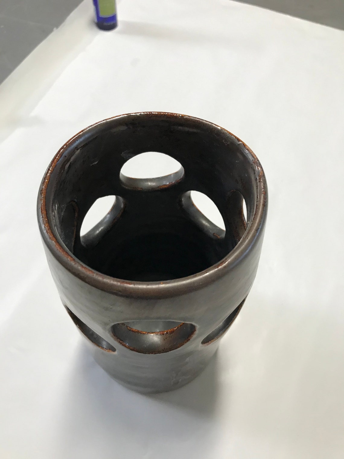 Contemporary flower vase with holes Etsy