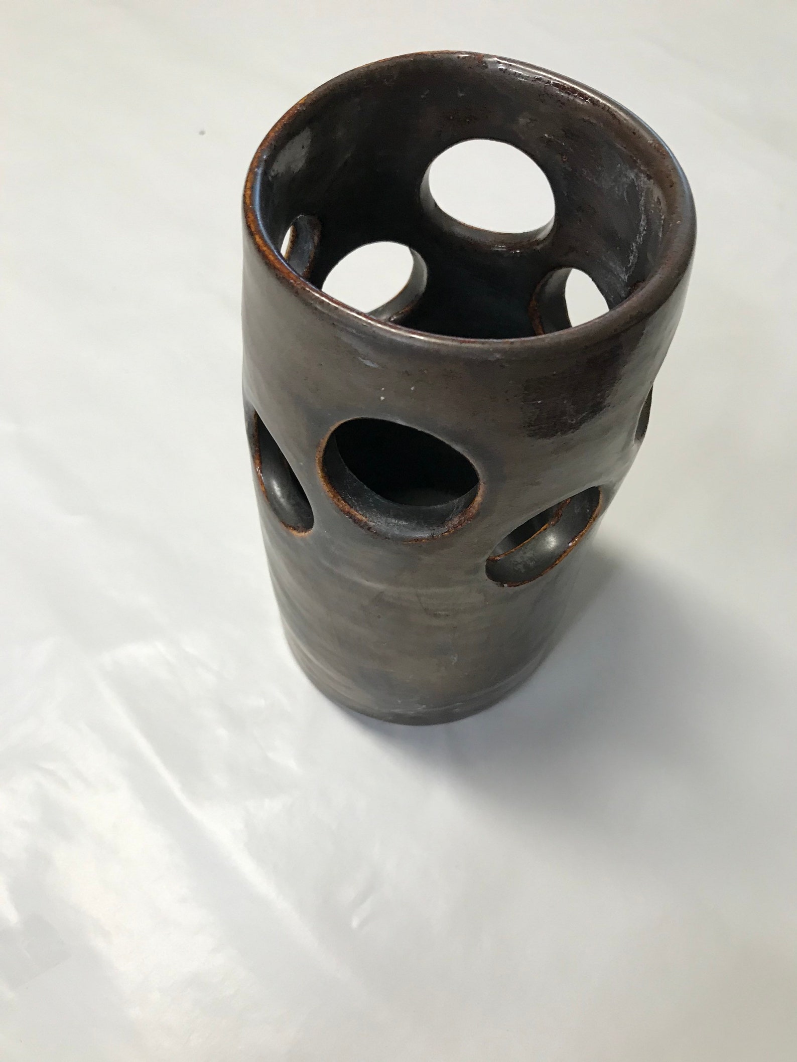 Contemporary flower vase with holes Etsy