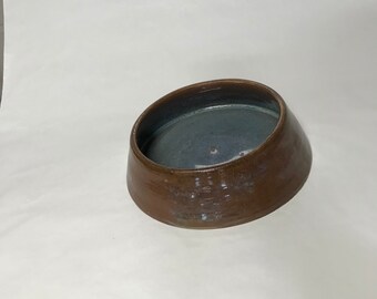 Round handbuilt contemporary flower container