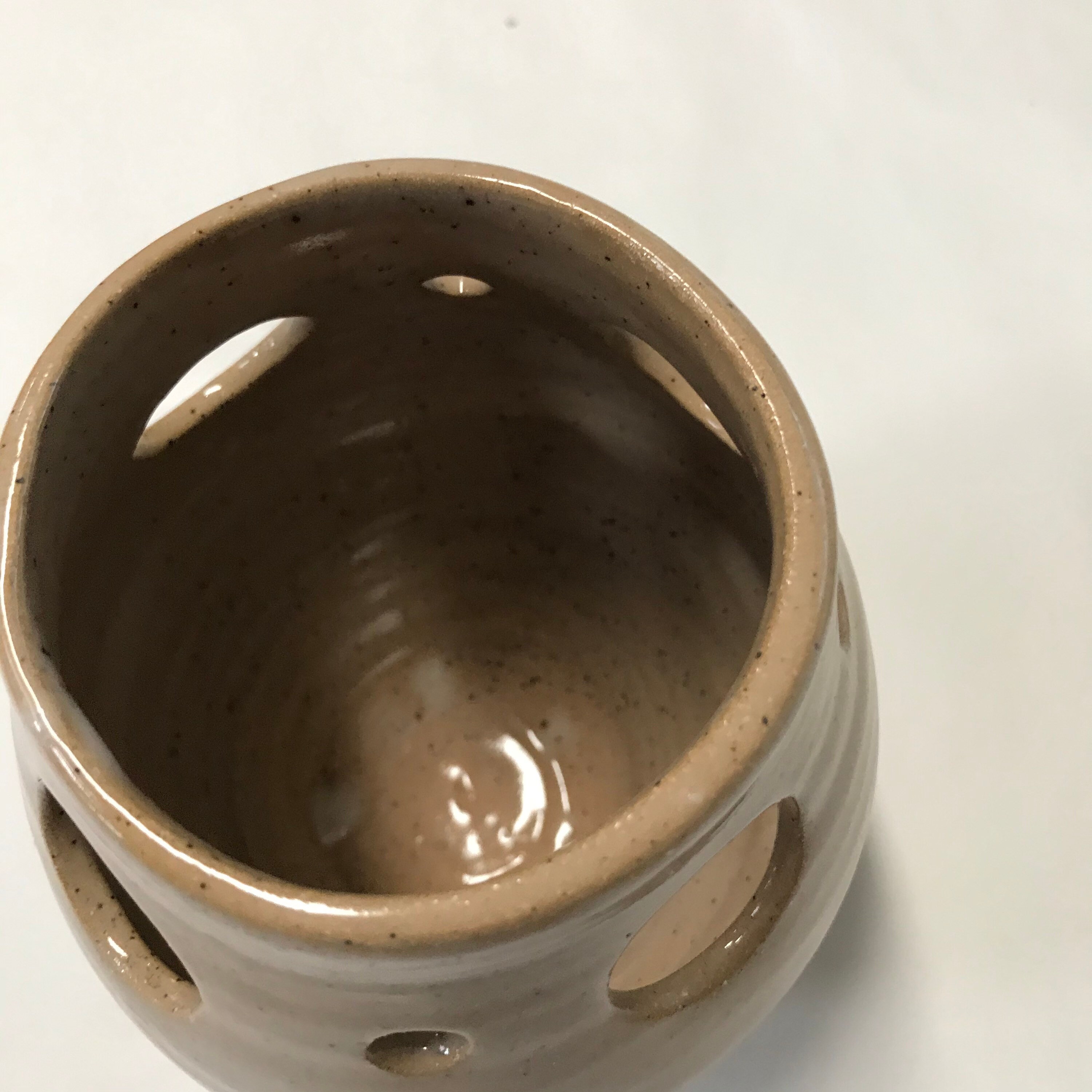 Contemporary handbuilt flower vase with holes. Etsy