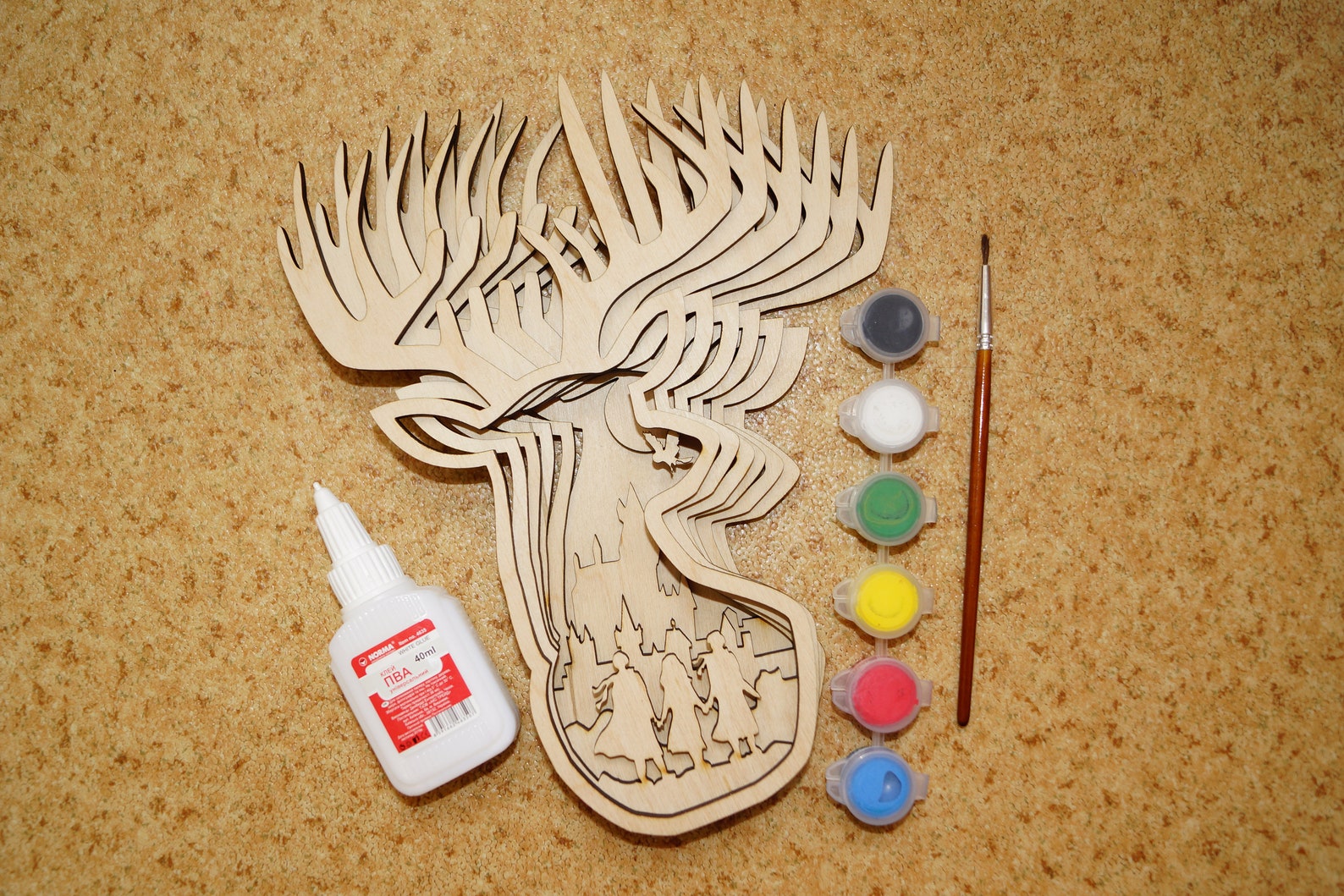 6layer Panel Deer Head Layered Deer Panel Lasercut File Etsy