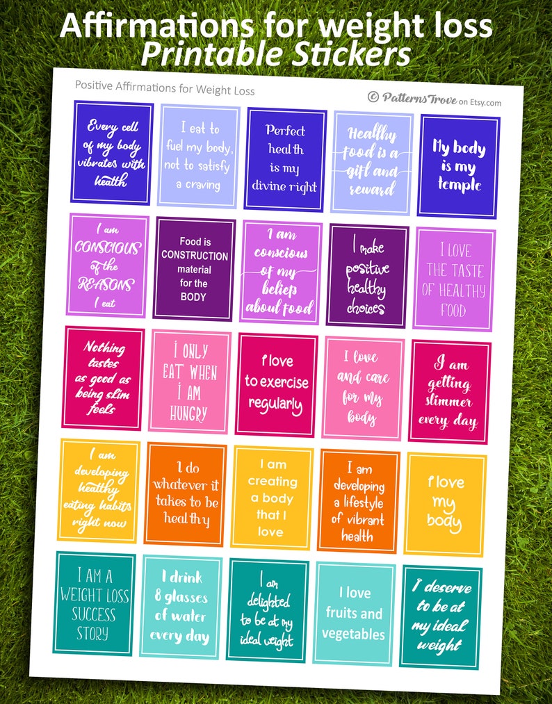 Weight loss stickers Printable sticker sheet affirmation | Etsy