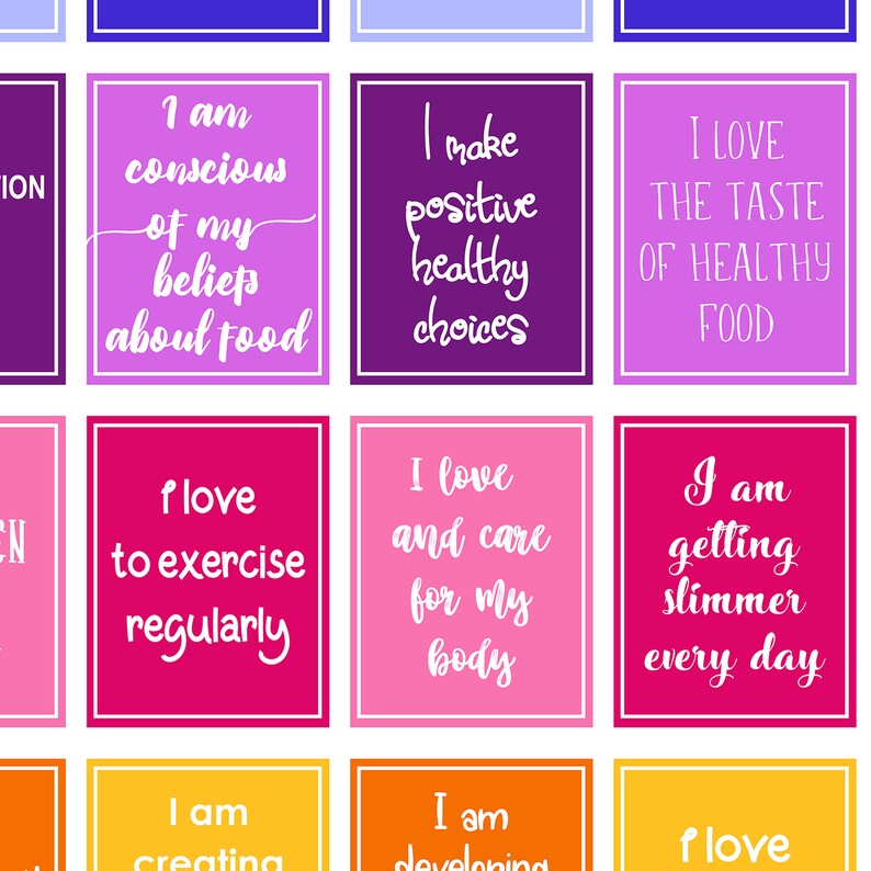 Weight loss stickers Printable sticker sheet affirmation | Etsy