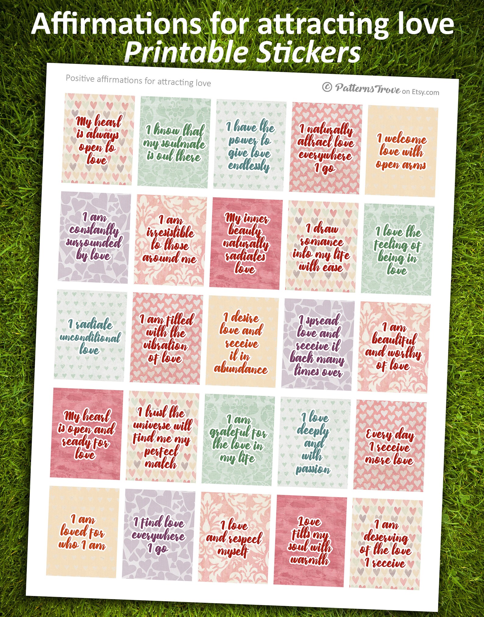Affirmation Stickers for Attracting Love printable Sticker Etsy