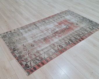 6&#39;4x3&#39;6 ft , 4x6, Rug, Muted Color Rug, 4x6 Turkish Rug, Handmade Rug, 4x6 Vintage Rug,Faded Rug, Wool Rug, 4x6 Oushak Rug, 194 cm x 110 cm
