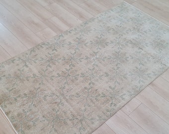 Handmade Turkish Rug 4x7 | Hand-knotted Anatolian Rug | Isparta Rug, 206 x 111 Cm