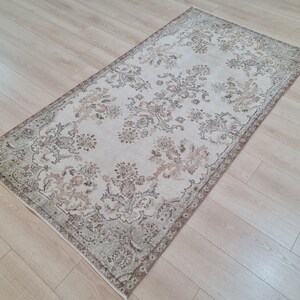 Handmade Turkish Rug 6.9 x 3&#39;7 FT | Hand-knotted Anatolian Rug | Isparta Rug, 211 x 113 Cm
