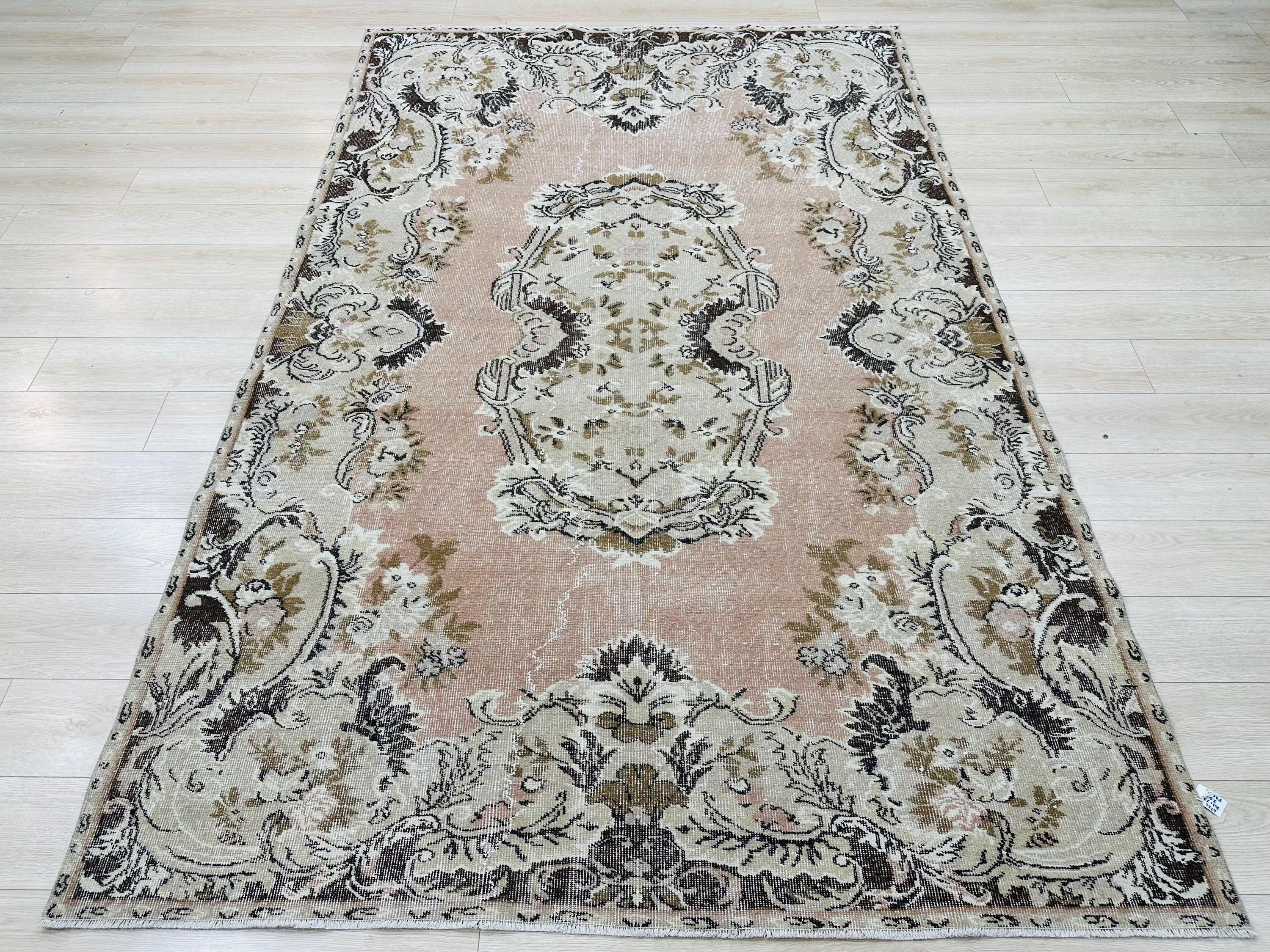 6x10 FT | 6'4x9'9 FT , Turkish Anatolian Rug  | Handmade Isparta Rug | Vintage Rug | Old Decorative Rug | 195x303 Cm
