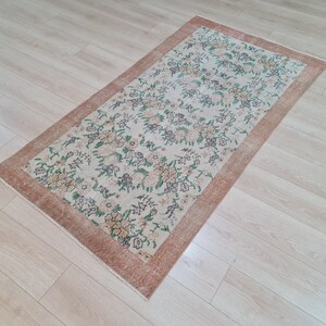 Handmade Turkish Rug 6&#39;5 x 3&#39;5 FT | Hand-knotted Anatolian Rug | Isparta Rug,  200 x 108 Cm