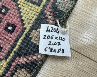 6'8x3'9 Ft , 3x5 Rug, Muted Color Rug, 4x6, Turkish Rug