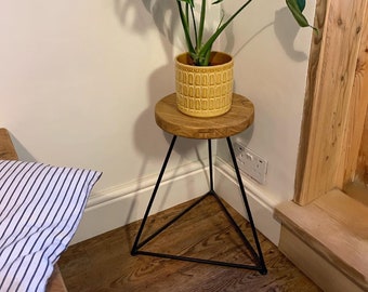 RUSTIC PRISM TABLE - Rustic side table - plant stand - foot stool - made using recycled wood - various colours and sizes available
