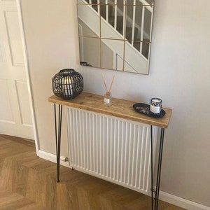 Black radiator store console table