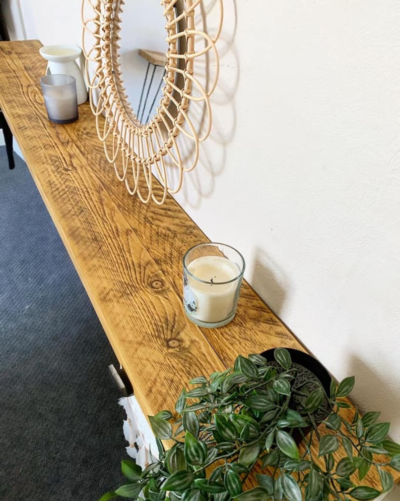 RUSTIC RADIATOR SHELF Recycled scaffold boards Industrial Etsy