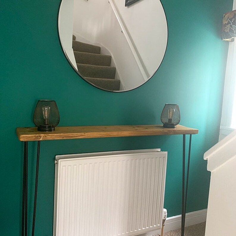 RUSTIC CONSOLE TABLE Narrow Radiator cover Recycled Etsy