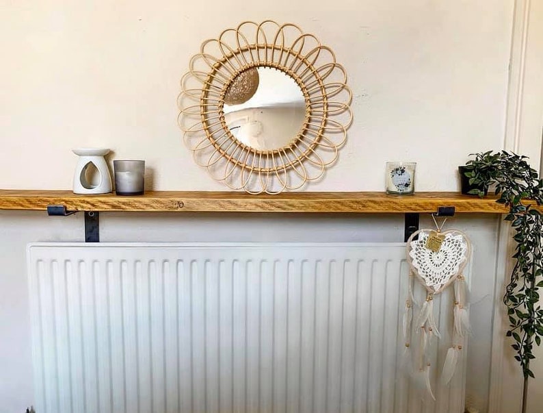 RUSTIC RADIATOR SHELF Recycled scaffold boards Industrial Etsy