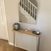 RUSTIC CONSOLE TABLE (Narrow) - Radiator cover, Recycled scaffold board, Black 3-Rod steel hairpin legs, Various sizes and colours available