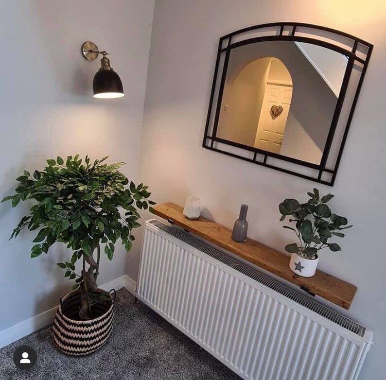RUSTIC RADIATOR SHELF Recycled Scaffold Boards Industrial - Etsy UK