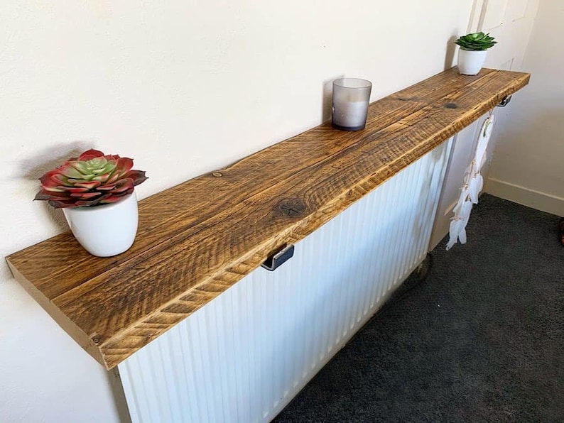 RUSTIC RADIATOR SHELF Recycled Scaffold Boards Industrial Etsy