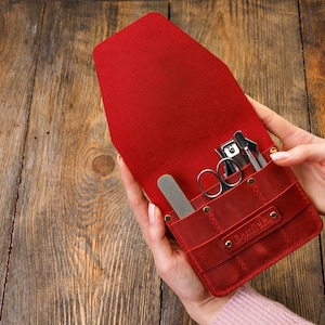 Leather manicure set Manicure tool case Personalized gifts for him