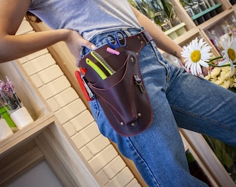 Floral belt bag * garden belt personalized * leather gardening belt * garden tool belt * florist tool belt * farm belt