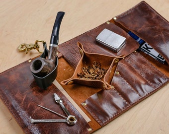 HANDMADE LEATHER TOBACCO PIPE POUCH BAG WALLET #L HANDMADE LEATHER TOBACCO PIPE POUCH BAG WALLET #L