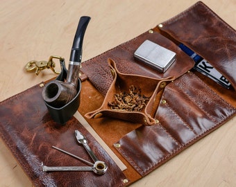 Leather pipe bag Leather Tobacco Pouch Leather Smoking Pipe Pipe Case Personalized Pipe Pouch