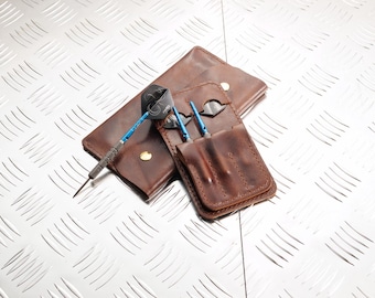 Leather Darts Case with Removable Insert, Handmade Professional Dart Organizer, Protective Dart Envelope Pouch