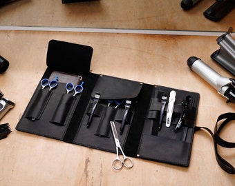 Personalized Leather Hairdresser Tool Roll: Barber Scissor Case