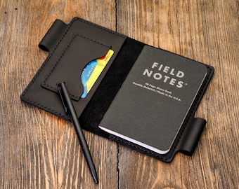 Field notes wallet A6 notebook cover Personalized leather journal