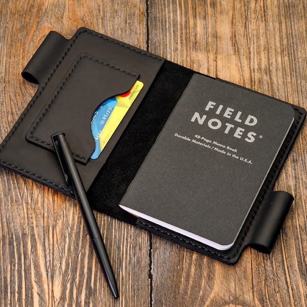 Field notes wallet A6 notebook cover Personalized leather journal