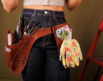 Garden Scissors Holster Leather, Florist Belt Bag, Mothers Day Gift for Her