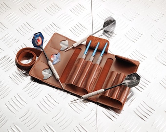 Personalized Darts Case for 2 Sets, Leather Dart Wallet, Gift for Him