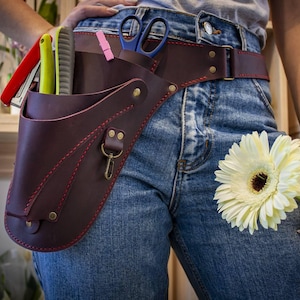 Personalized Leather Farmer Florist Tool Belt, Leather Tool Pouch, Garden Belt, Florist Tool Bag, Florist Gift