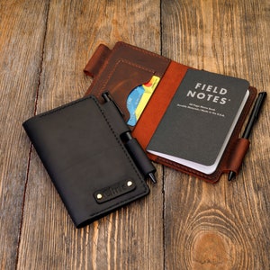 Capa de couro para caderno recarregável, capa personalizada para caderno a6, capa de couro para caderno de notas de campo, carteira para caneta personalizada, presente de caligrafia