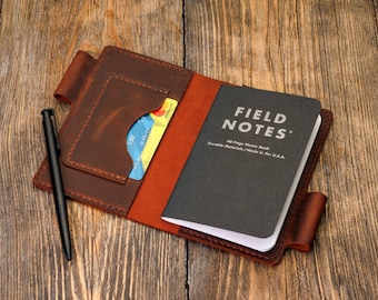 Cuaderno de notas de campo Moleskine tamaño A6, cuaderno de cuero recargable