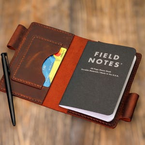 Leather Journal Cover for Moleskine Cahier Notebook Pocket size 3.5&quot; x 5.5&quot; Field Notes Cover