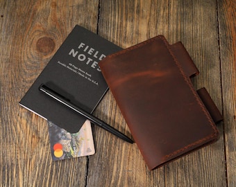 Leather Field Notes Cover: Personalized Journal Wallet