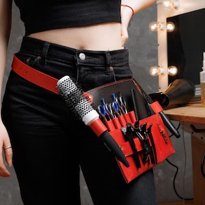 Leather hairdressing bag Barber waist holster Leather stylist tool belt Hairdresser gift