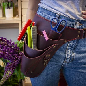 Florist Tool Belt, Garden Tool Belt, Farm Belt, Womens Leather Tool Belt Flower Gardening, Belt Pouch