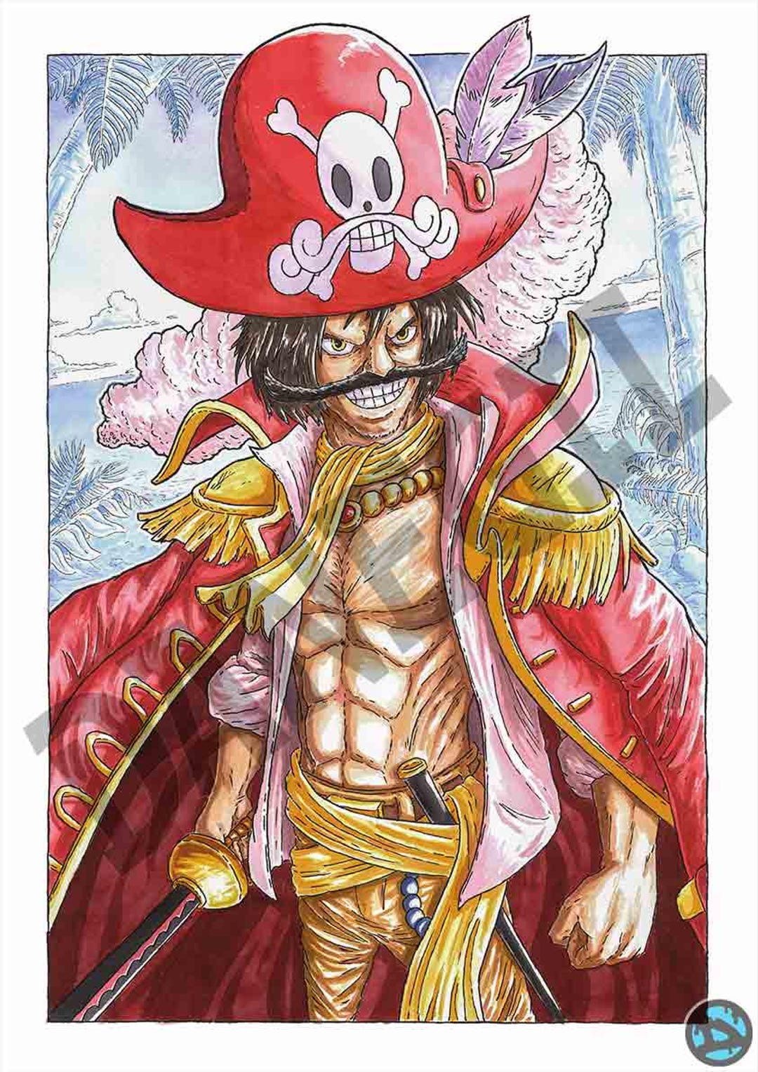 Gol D. Roger One Piece Print Manga Anime Poster Canvas Art Decoration ...