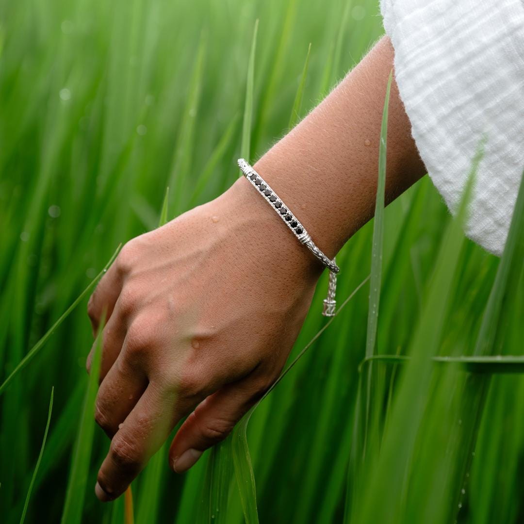 SILVER925 ONYX BRACELET/シルバー/ブレスレット BLACK ONYX BRACELET | 925 Silver | Sustainable Jewelry From Bali