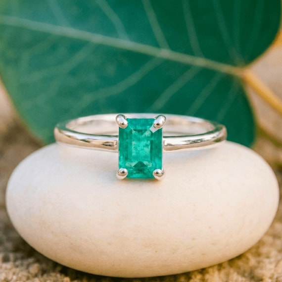 SMARAGD RING | 925 Silber | Günstiger Verlobungsring | Smaragd Schmuck