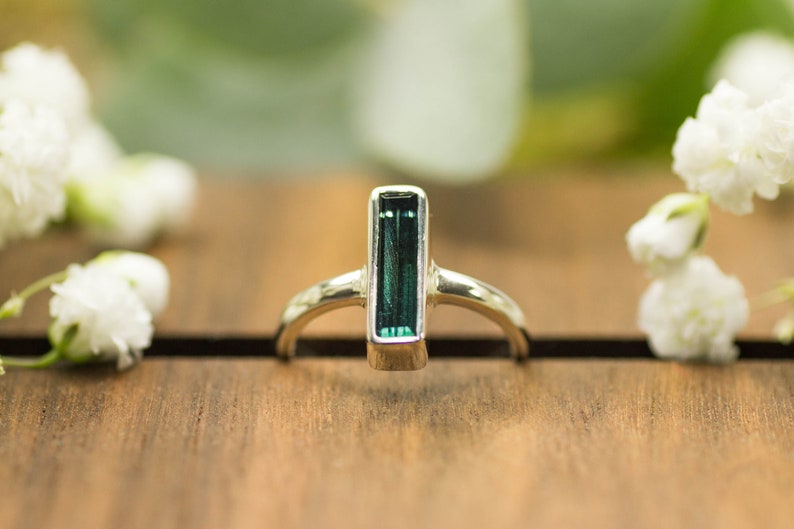 Ring, Blue, Green, Teal, Tourmaline, Bicolor, Sterling Silver, Gemstone, Gemstones, Ethical, Sustainable, Jewelry, Jewellery, Handmade, Bali image 2