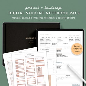 Digital study planner and stickers bundle, student planner digital, goodnotes college study planner, digital homeschool planner