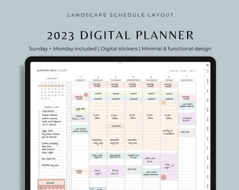 Digital planner 2023 time blocking template productive goodnotes planner for ipad pro minimalistic life planner simple adhd digital planner