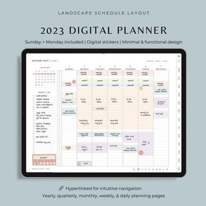 Planificateur numérique 2023 modèle de blocage du temps planificateur productif de goodnotes pour ipad pro planificateur de vie minimaliste simple planificateur numérique adhd
