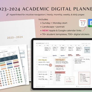 2023-2024 digital student planner iPad Pro, goodnotes planner student, notability weekly college student templates, nurse academic planner