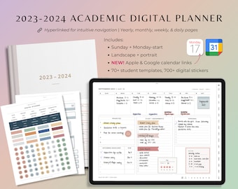 2023-2024 digital student planner iPad Pro, goodnotes planner student, notability weekly college student templates, nurse academic planner